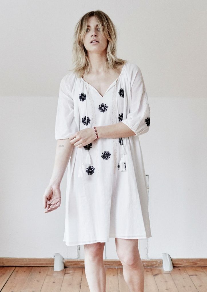 Skall studio SS16 Boho dress White Model detail Just Fashion