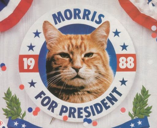 1988 Morris the Cat for President 2.25" Pin-Back/Button 