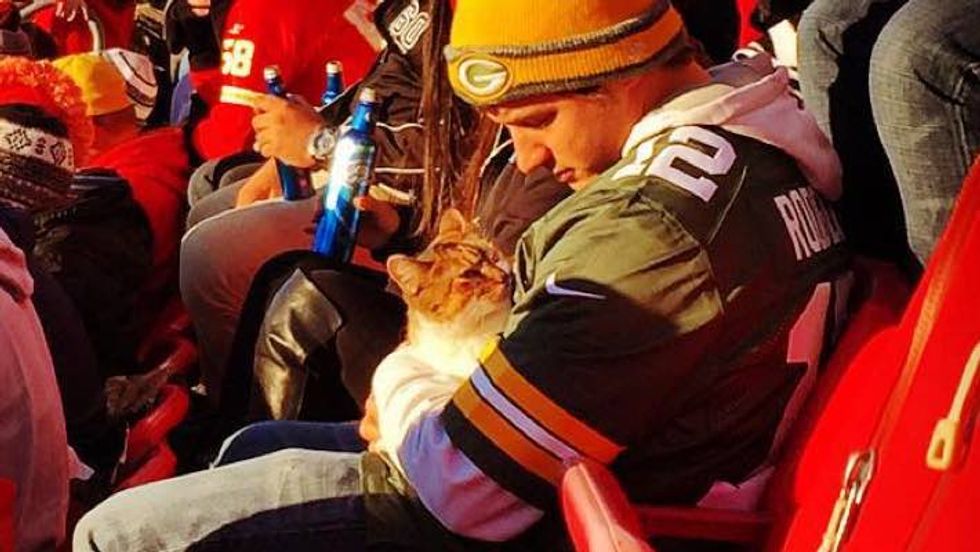Man Rescued Cat Found in Stadium During NFL Game