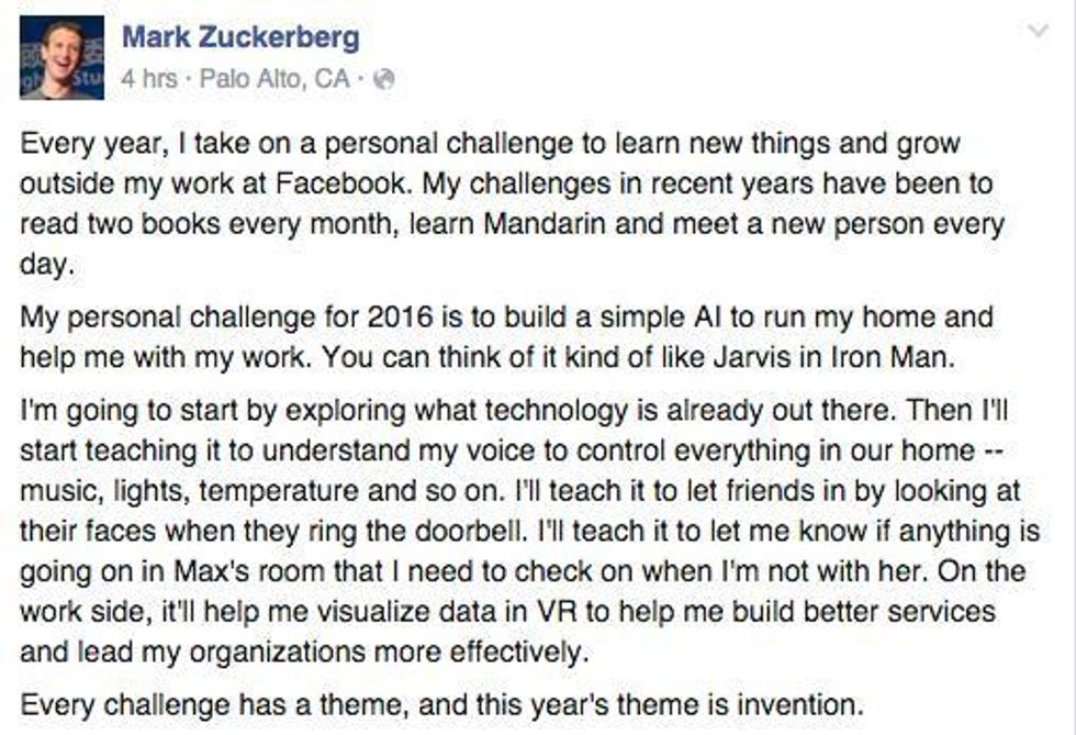 Gear Up On IoT: Zuckerberg Launches AI Project + CES Begins