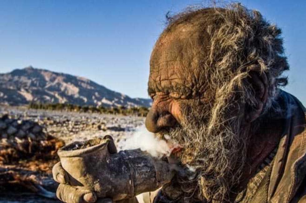 Meet The Man Who Hasn’t Bathed For 60 Years, Smokes Pipe Filled With Animal Feces