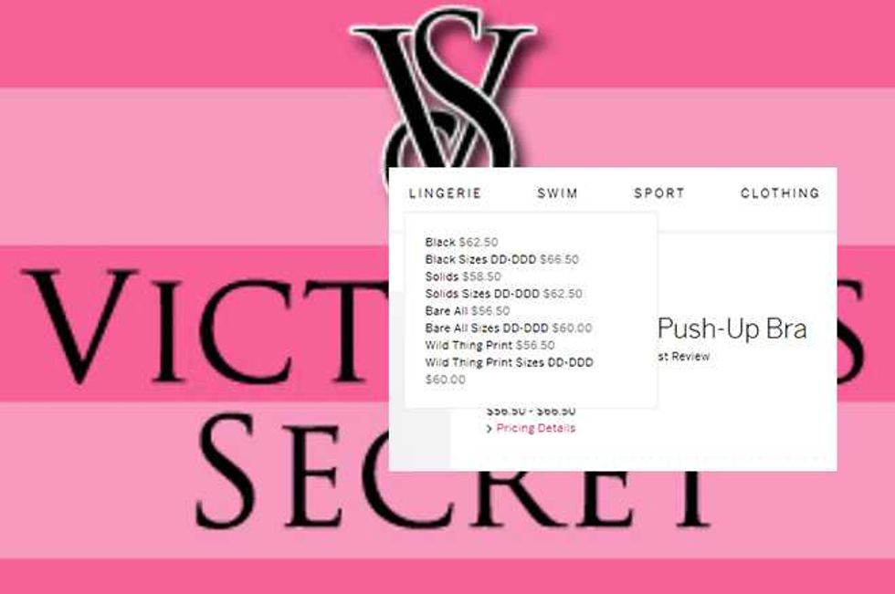 Here's Victoria's Secret—They Charge More For Bigger Bra Sizes!