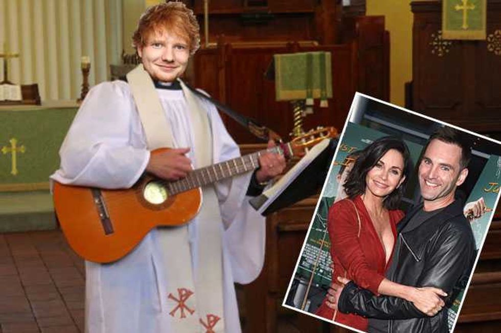 Ed Sheeran Ordained To Marry Courteney Cox And Johnny McDaid