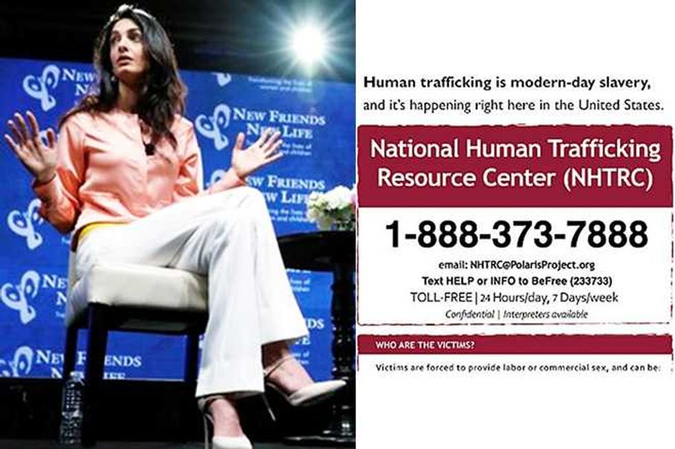 Amal Clooney Speaks Against Sex Trafficking, Wearing $1,395 Pants