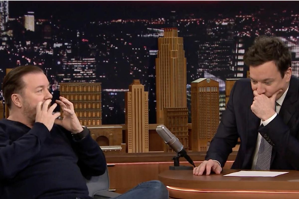 Ricky Gervais on Jimmy Fallon.