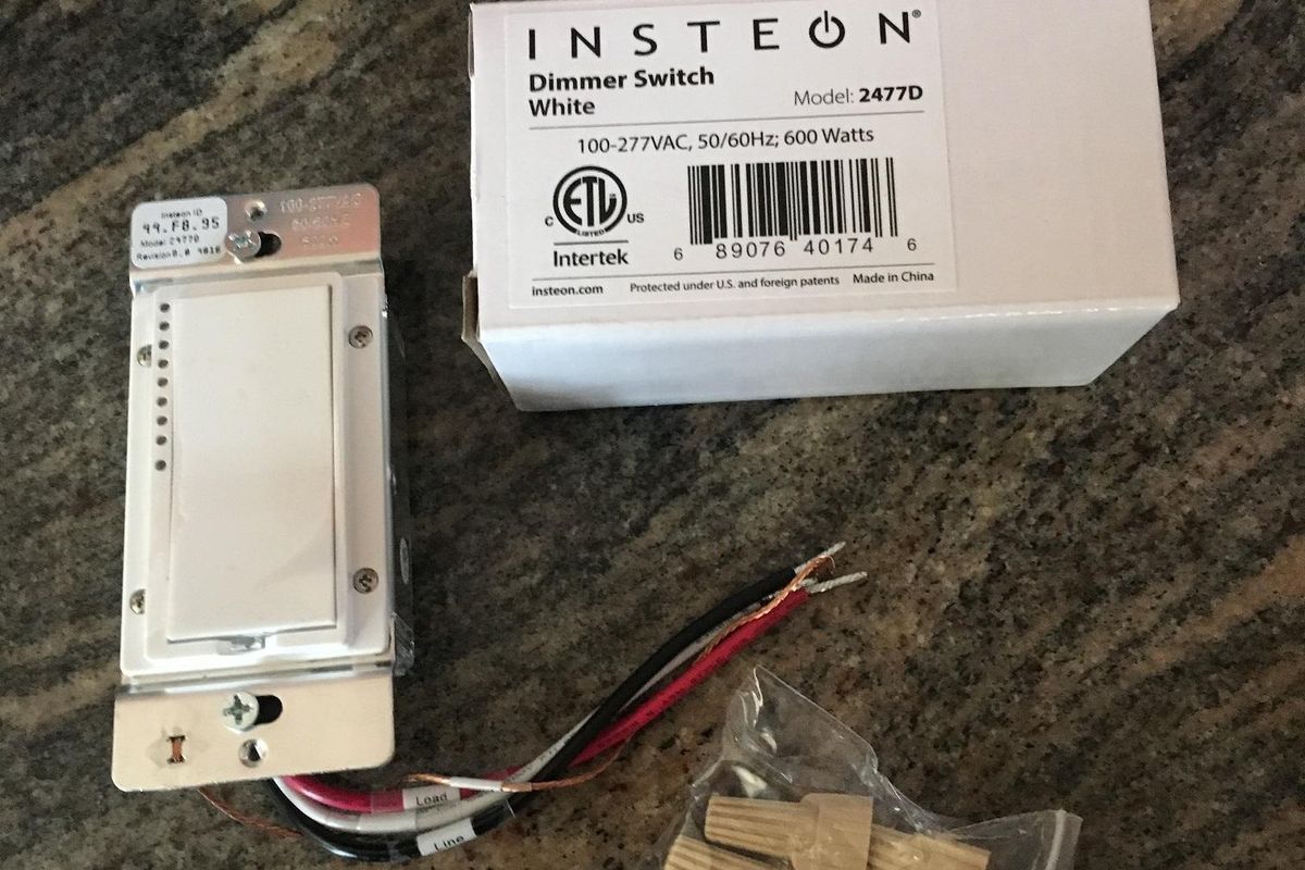 A Photo of Insteon Dimmer Switch on a countertop