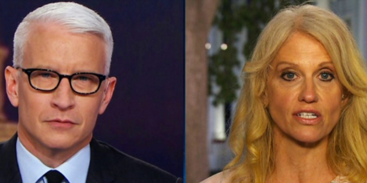 Anderson Cooper Rolling His Eyes at Kellyanne Conway's Defense of Trump is All of Us