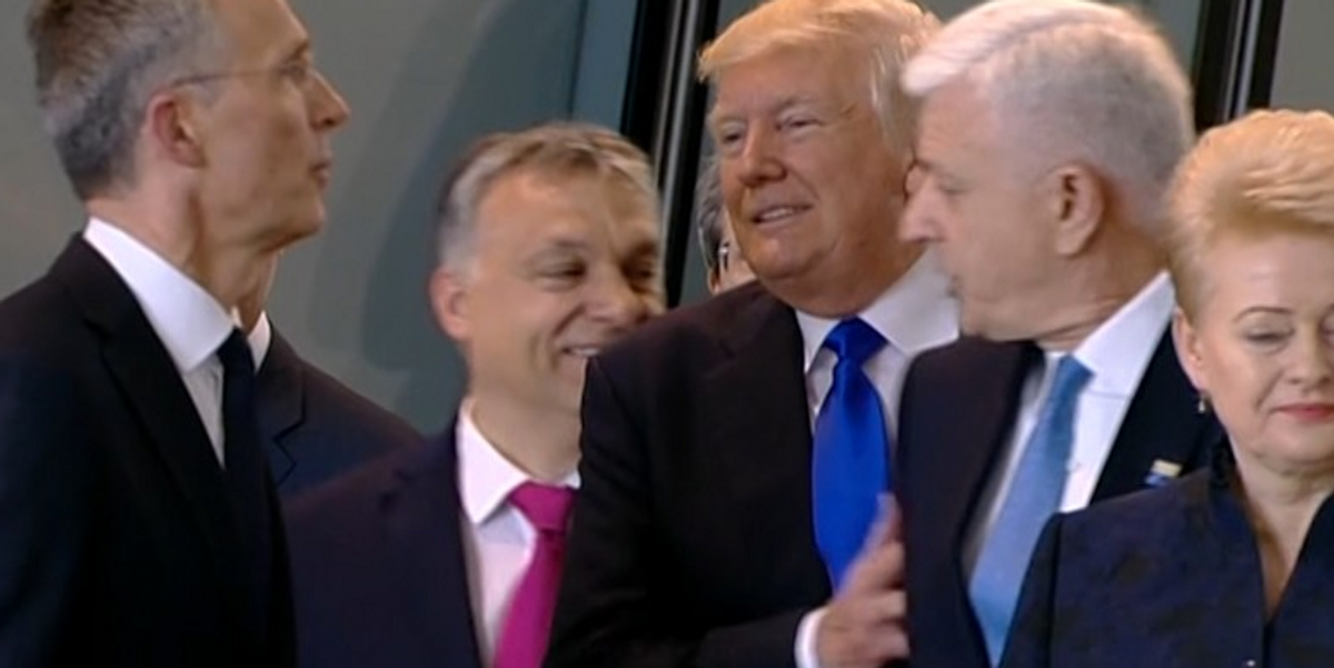 Trump Shoved a Prime Minister Aside to Get to the Front of the Group, Proving He Really is a Child