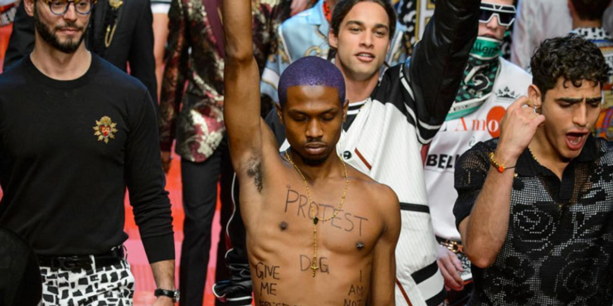 Raury Staged A Protest Against Dolce & Gabbana At Their Men's Runway Show