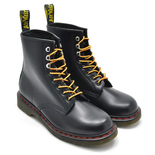 docs with yellow laces