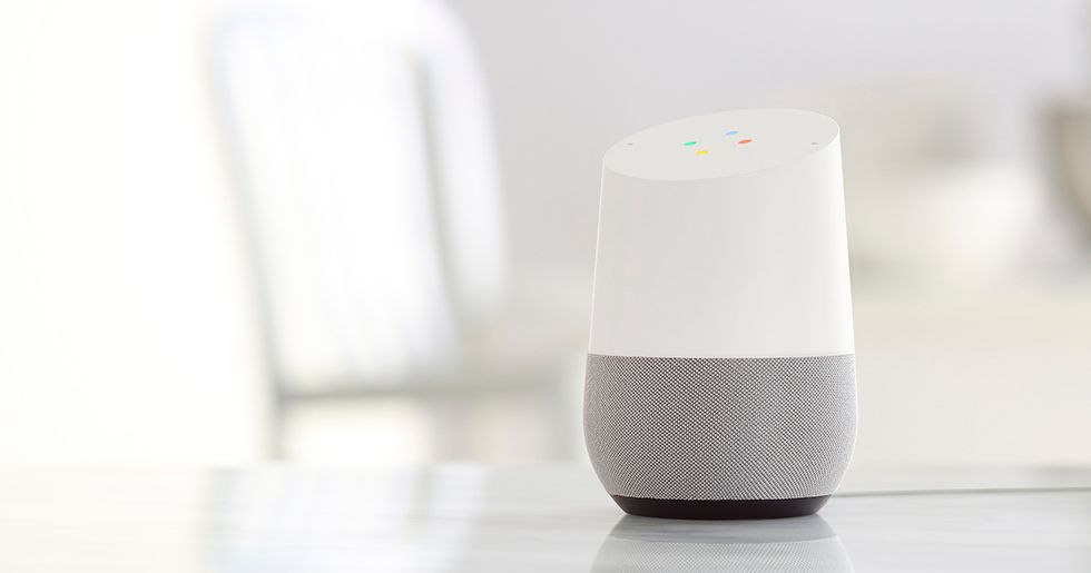 Google Home on table top.