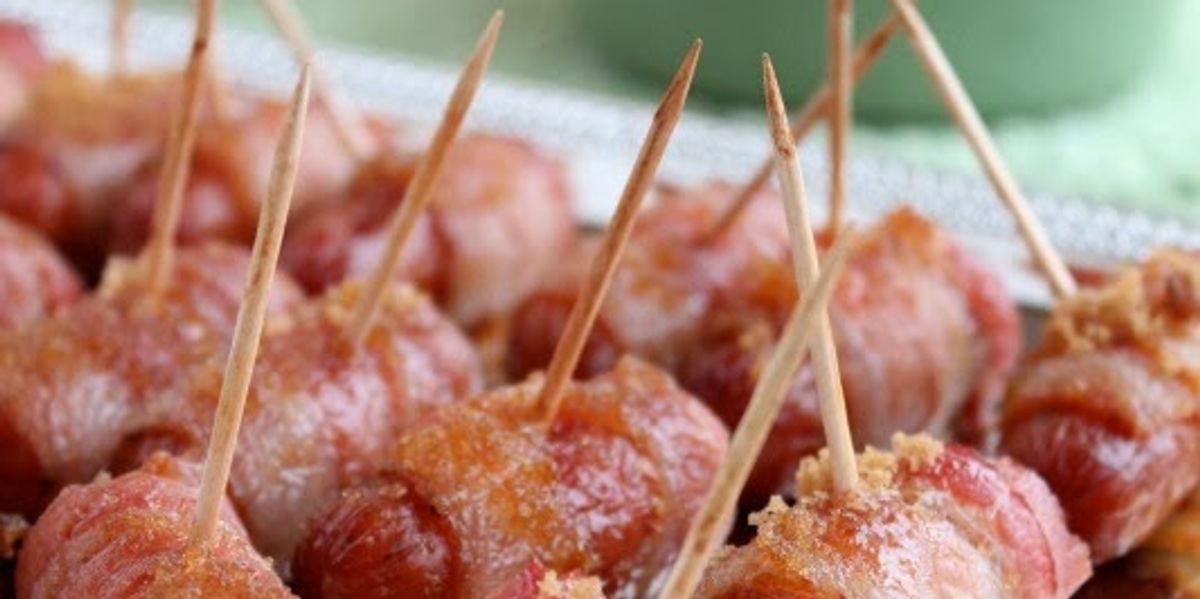 Bacon Wrapped Mini Sausages with Brown Sugar My Recipe Magic