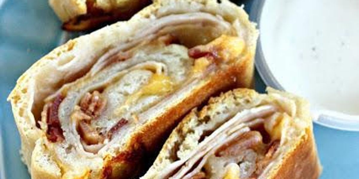 Turkey Bacon Cheddar Ranch Stromboli - My Recipe Magic-image