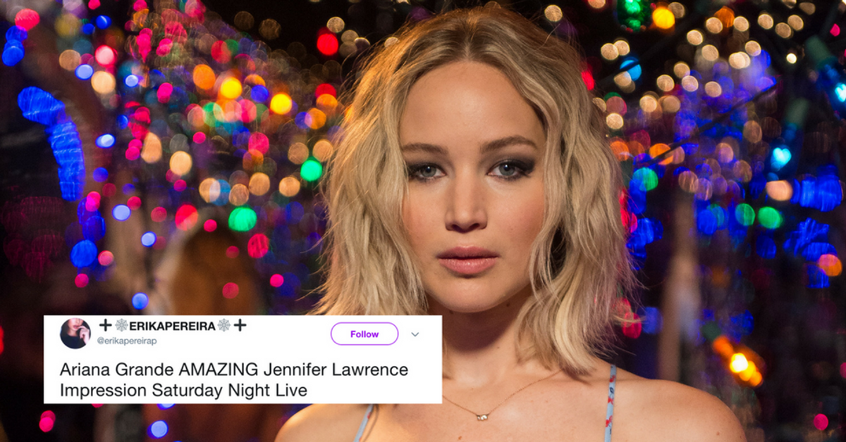 Jennifer Lawrence Responds To Ariana Grande’s Famous SNL Impression Of Her
