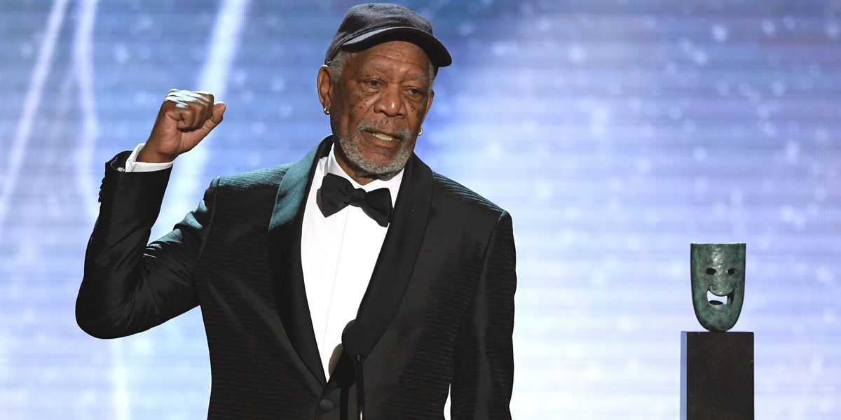 Morgan Freeman Gives Woke SAG Awards Speech in Dad Cap