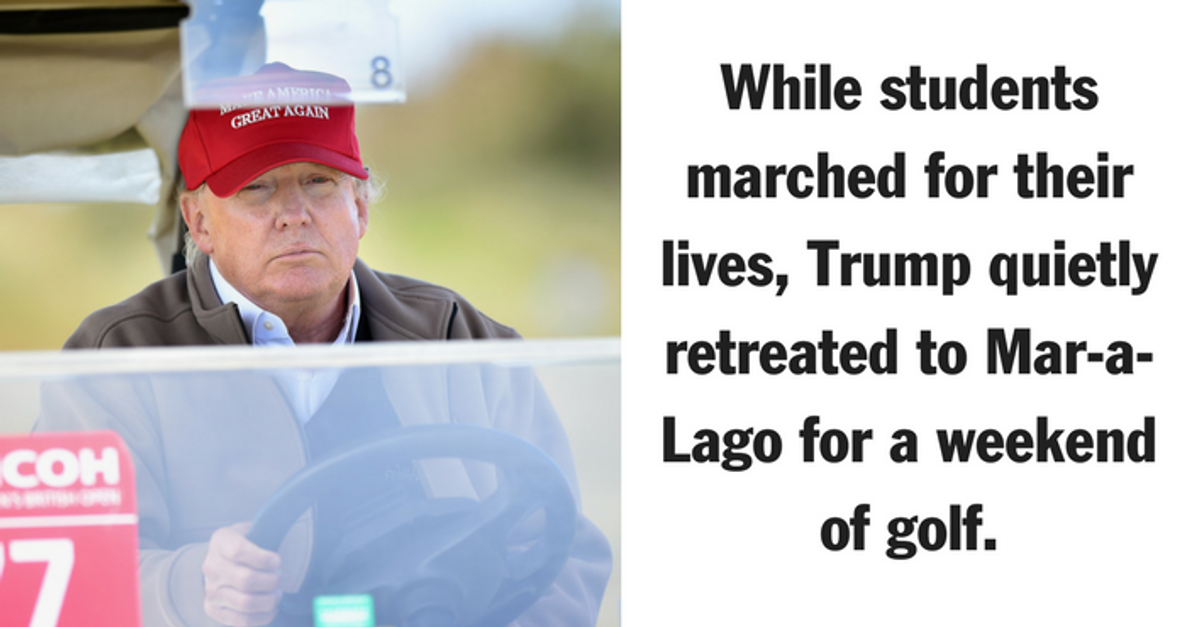 President Trump Snubs 'March for our Lives' Protests While Golfing at Mar-a-Lago