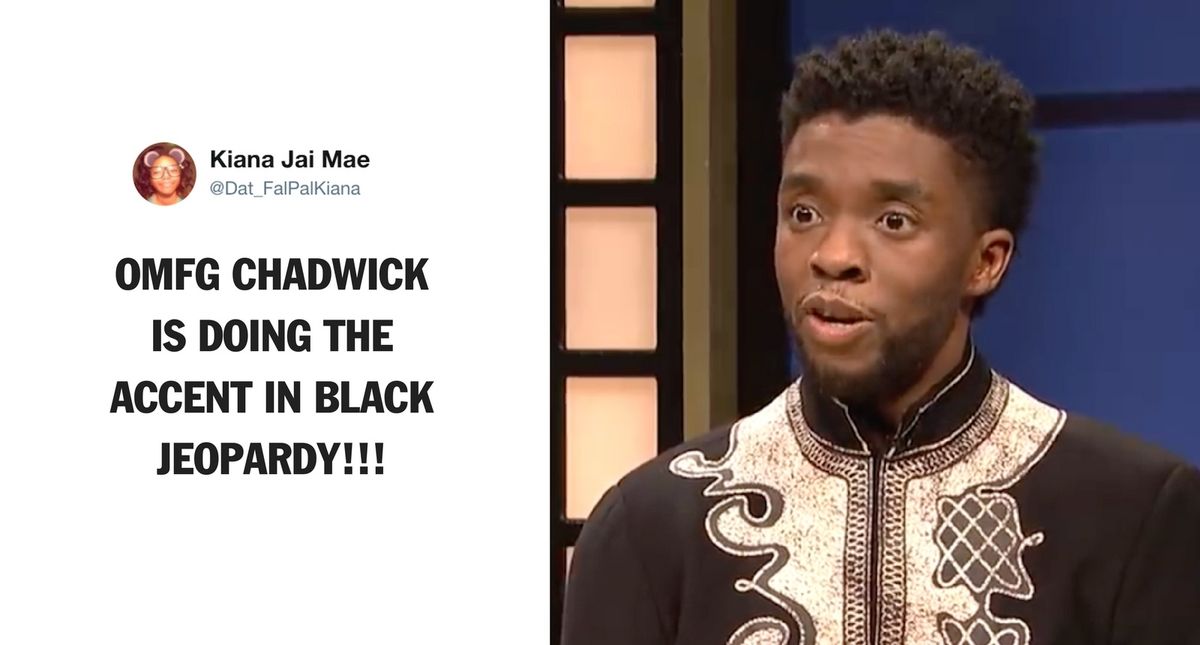 Chadwic Boseman Reprises 'Black Panther' Role of T'Challa on SNL's 'Black Jeopardy'