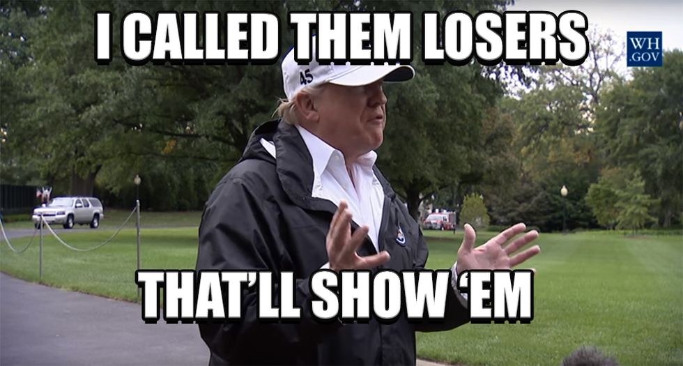 Trump Calls Terrorists 'Losers,' Saves World. Wonkagenda For Fri., Sept. 15, 2017