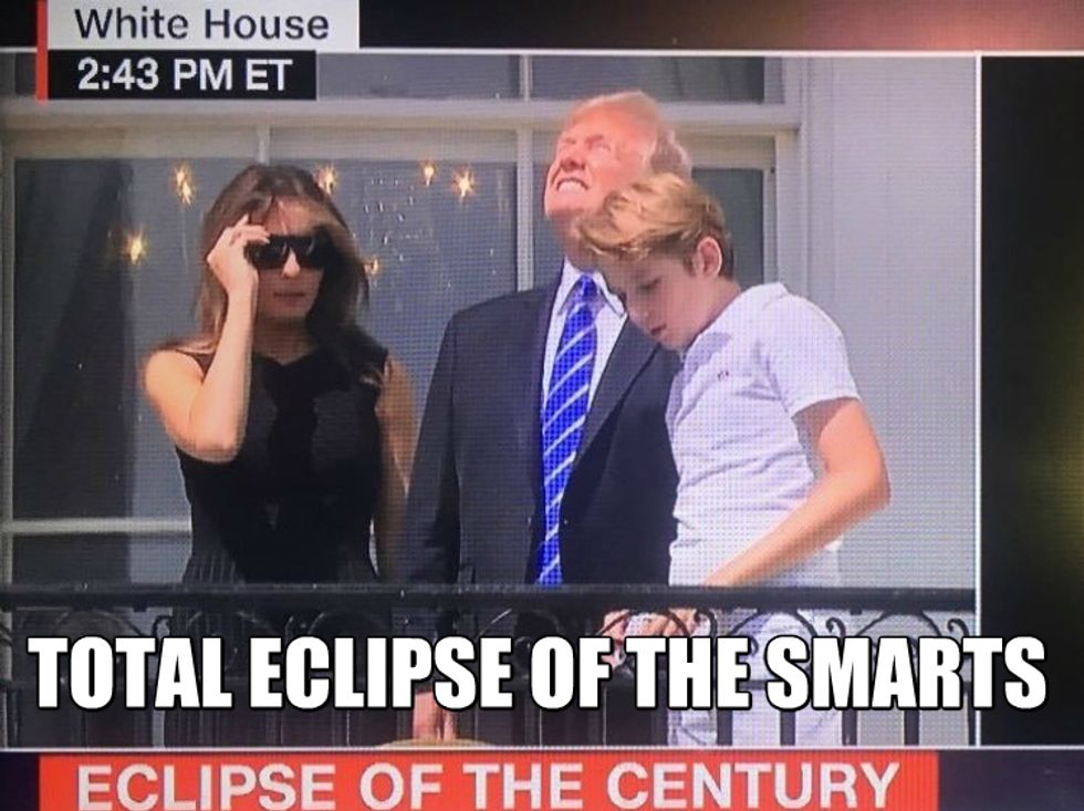Donald Trump Looked Sun Eclipse Best SEO Fucking Idiot