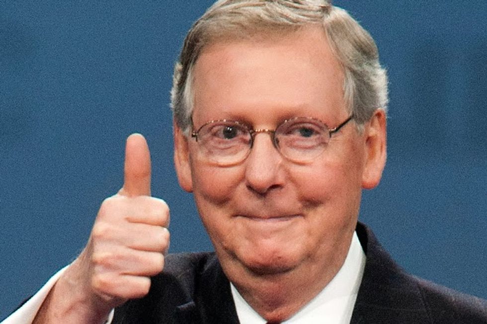 Mitch McConnell Notices Economy Pretty Good, Figures He Built That