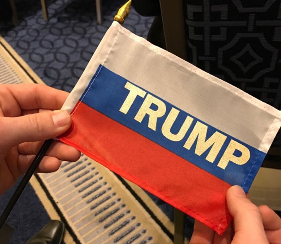 Were Itty-Bitty 'Trump' Russian Flags At CPAC Honest Stupidity Or Epic Trolling? Your Open Thread!