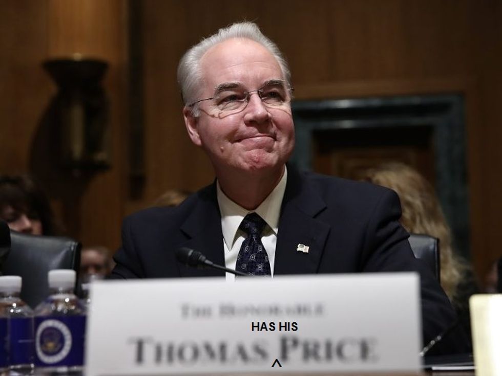 Yes, Trump's HHS Pick Tom Price Is Grifty, But He's Also A Whackjob. Win-Win!