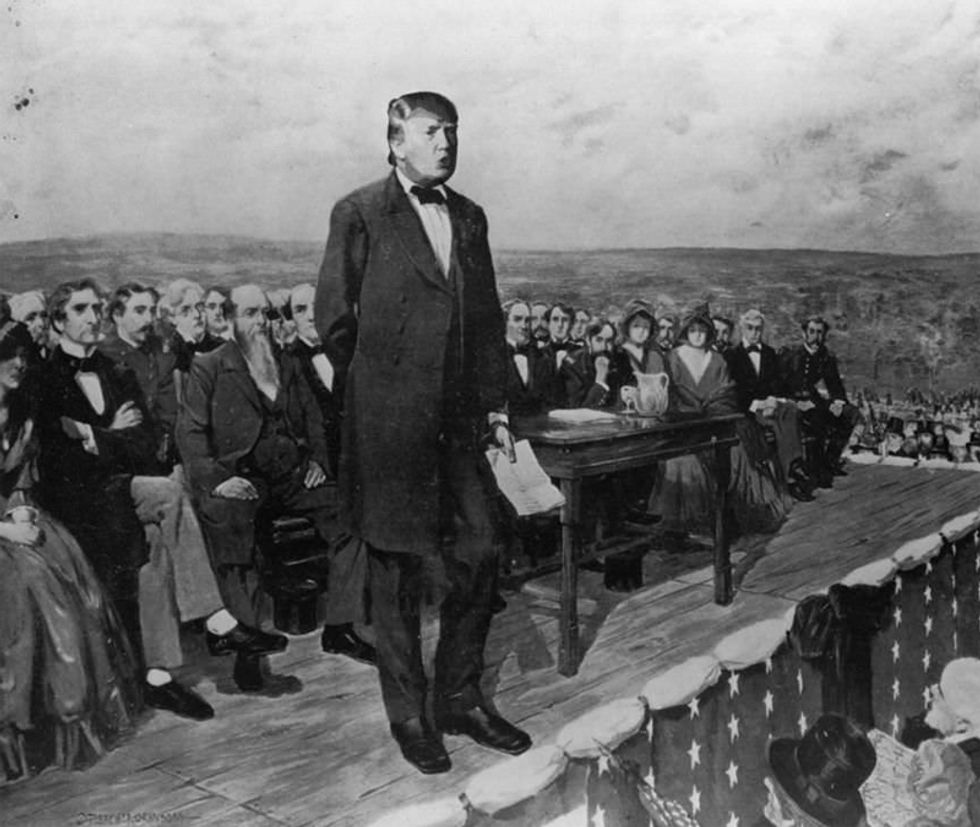In Very Own Gettysburg Address, Donald Trump Ends Groping Controversy By Promising To Sue Everybody
