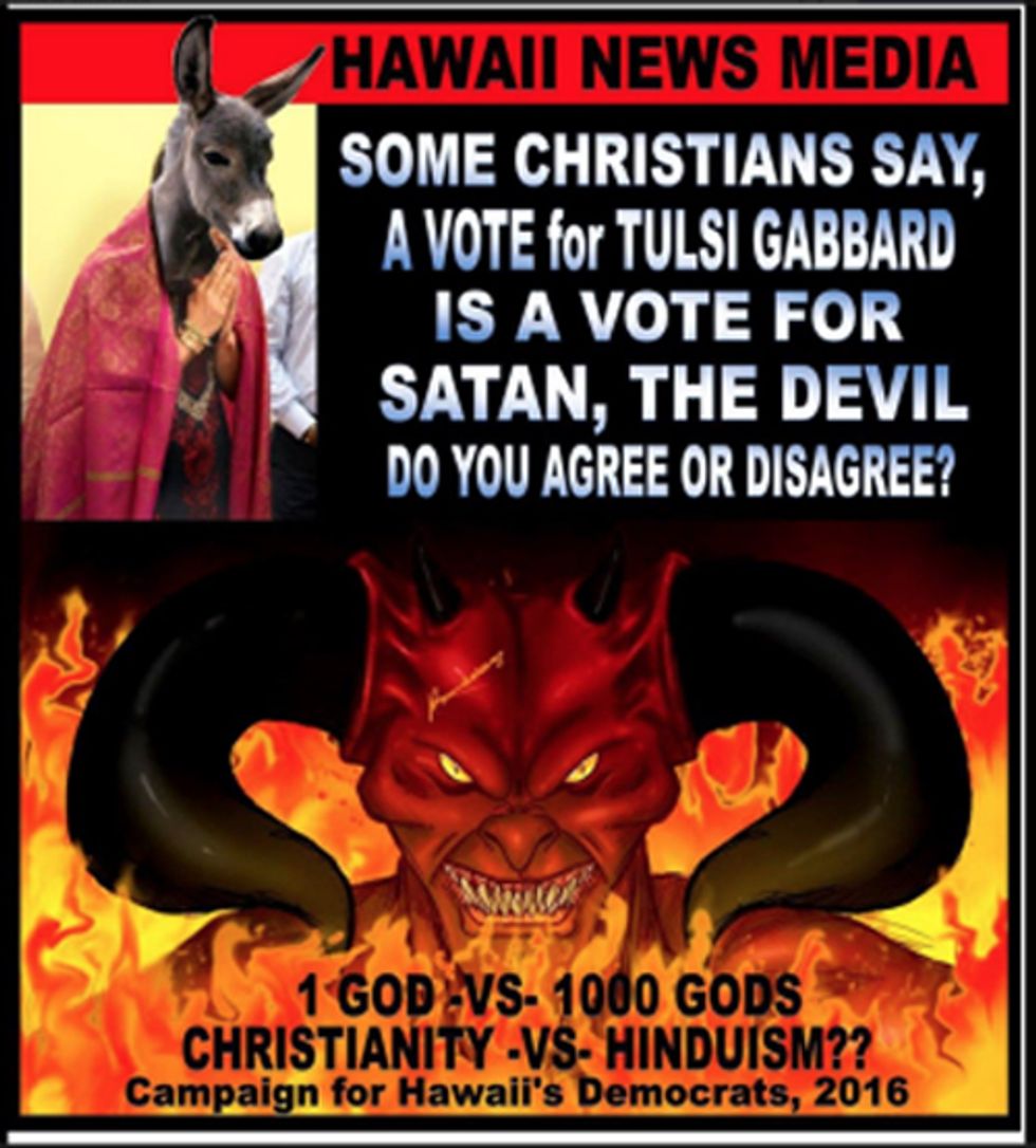 Hawaiian GOP Candidate's Jebus War Against Tulsi Gabbard Too Crazy For Hawaiian GOP