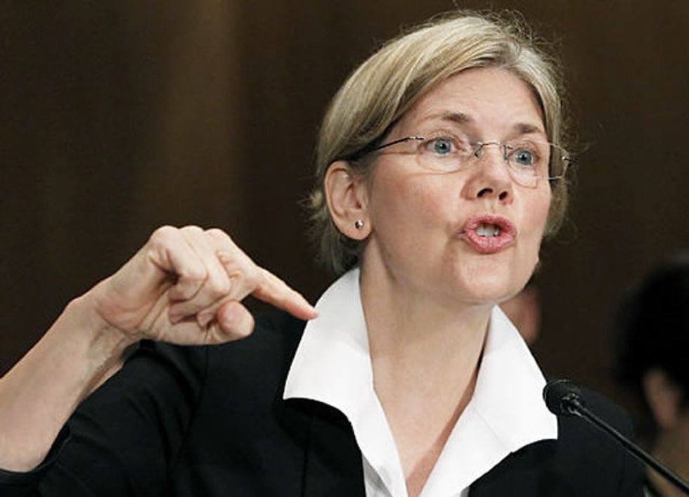 Elizabeth Warren Defeats Wall Street Treasury Dude, With Fire
