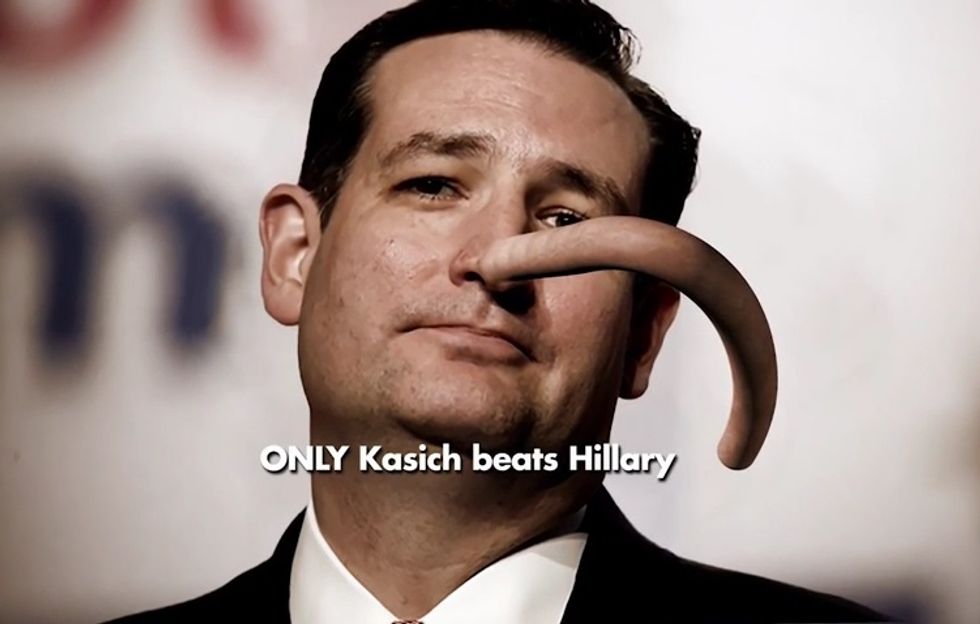 John Kasich PAC Made An Anti-Cruz Ad With A Terrifying Nose Penis. That Is All.