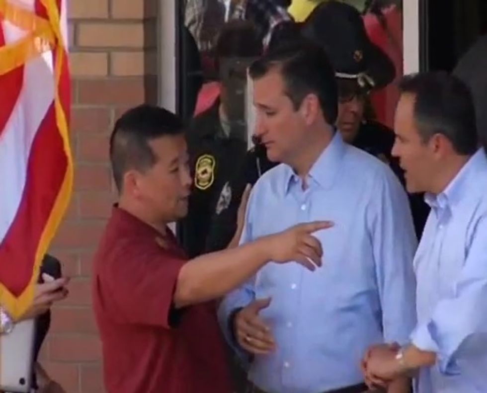 Mike Huckabee Didn't Appreciate Ted Cruz Trying to Hijack His Kim Davis Jesus Party