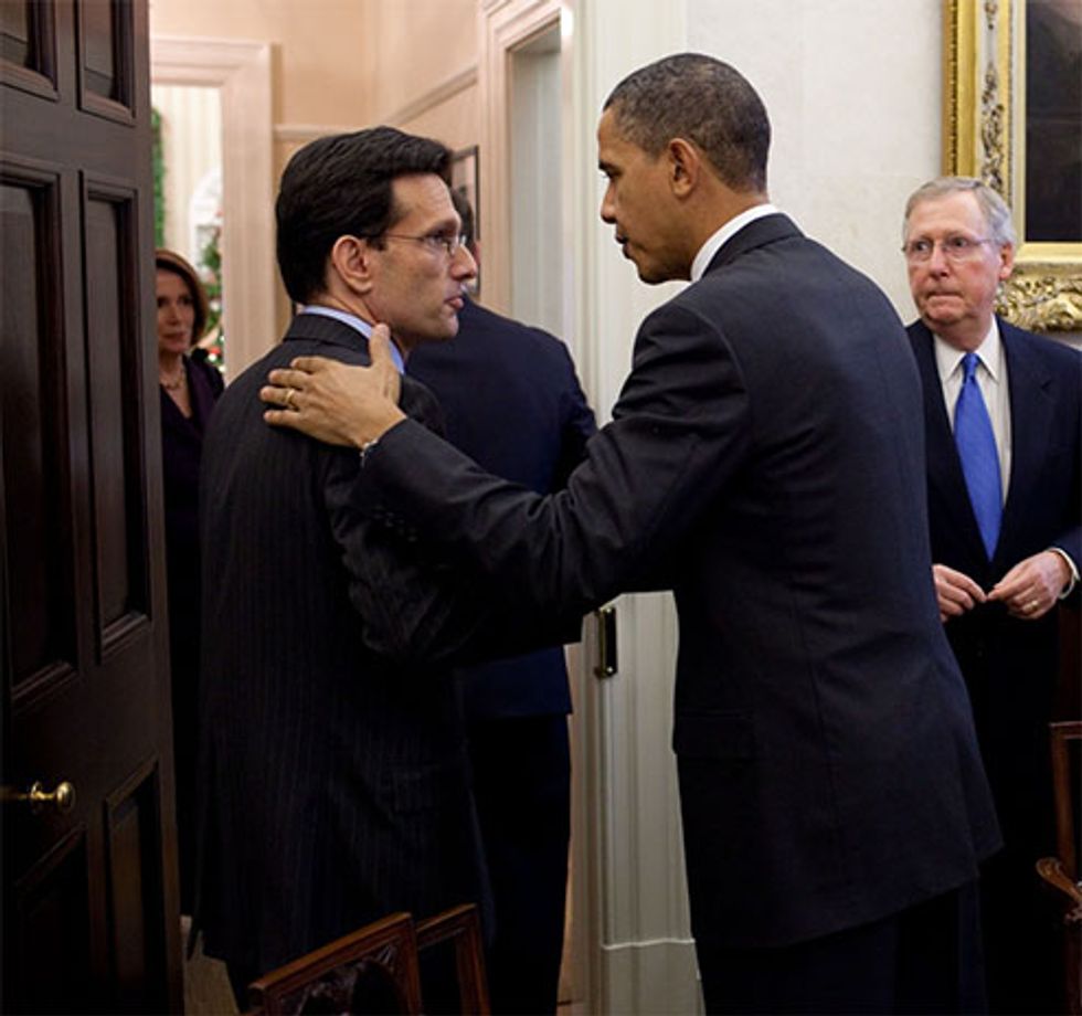 Eric Cantor: Why Won't Dumb Jerk Barack Obama Work With That Nice Friendly Gentleman Eric Cantor?