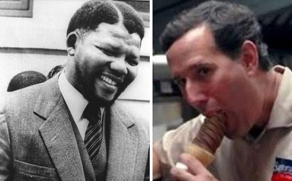 Rick Santorum Says Rick Santorum Is Nelson Mandela