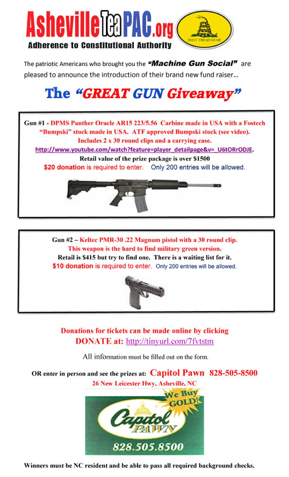 PSA: Get Your Own Patriotic Protection Apparatus, Courtesy of the Asheville Tea Party