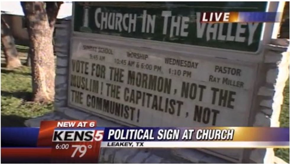 Not-Muslim Mitt Romney Receives Valuable Bigotry And Endorsement From Texas Church