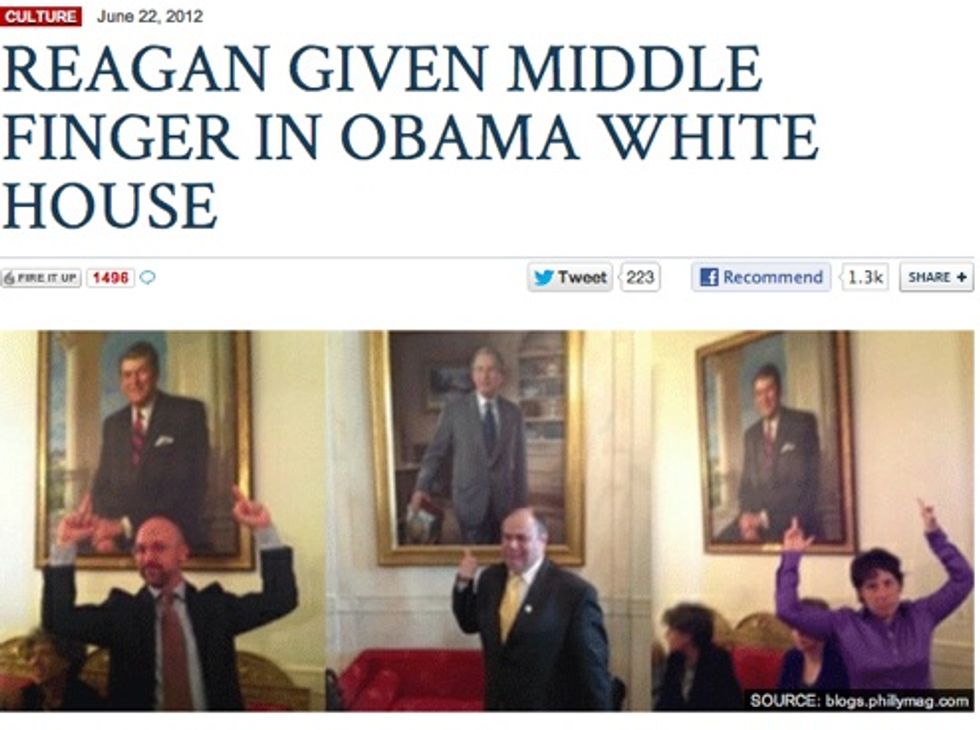 Fox Nation's Latest Successful Trolling Effort: 'Reagan Given Middle Finger In Obama White House'
