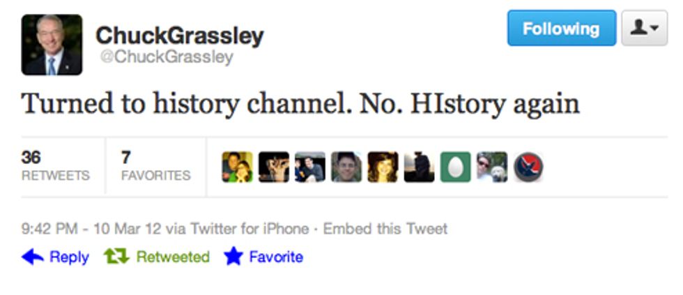 Chuck Grassley Learns Devastating Truth About The History Channel