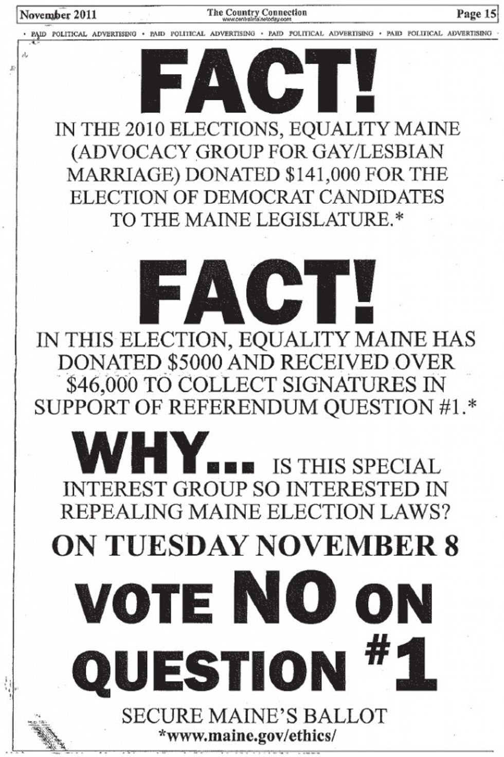 Maine GOP Warns Voter Registration Is Evil Homosexual Plot