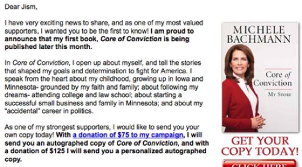 Michele Bachmann Thinks Her Dirty Autograph Is Worth $125