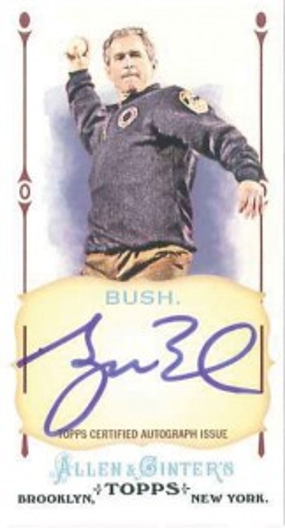 9/11 Hero George W. Bush Shilling Autographed 9/11 Baseball Cards