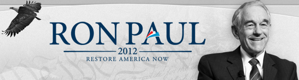 Ron Paul's Campaign Logo: Bald Eagle Desperately Trying To Escape Him
