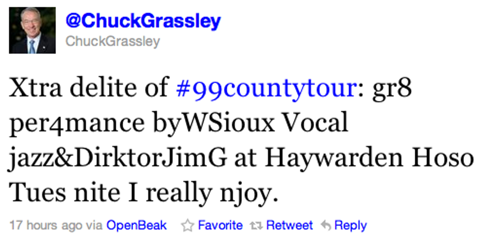 Chuck Grassley Tells Us All To 'Quit Complaining' About His Twitter