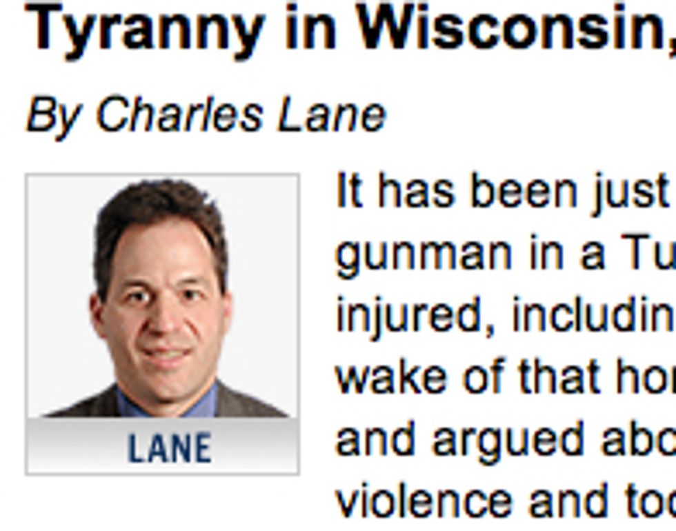 Helpful WaPo Columnist Tells Us What Giffords Would Think About Wisconsin