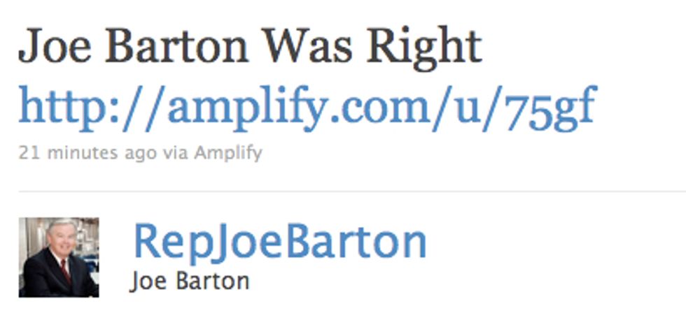 Joe Barton: 'Joe Barton Was Right'
