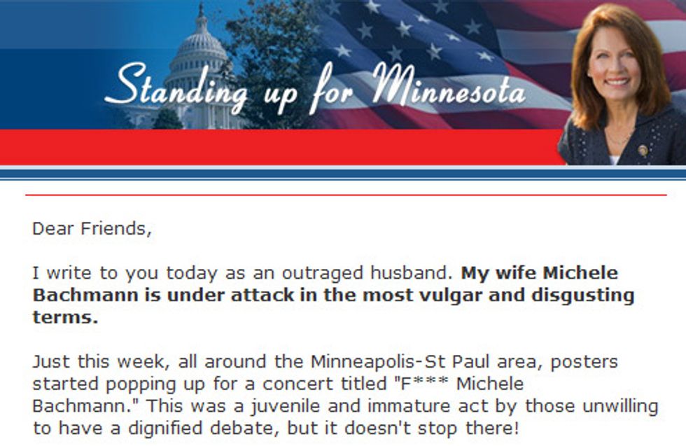 Michele Bachmann's Husband (!) Super Upset Over F-Word Used On Sign Somewhere