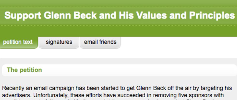 Everybody Sign The Glenn Beck Petition!