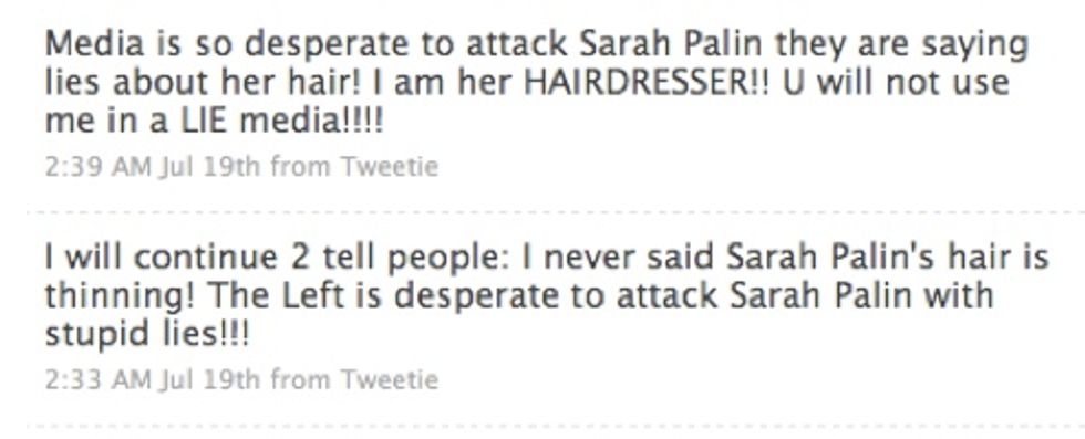 Palin Hairdresser Corrects Terrible Smear Rumors About Balding