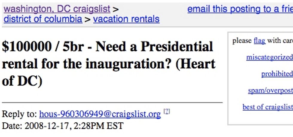Insane Plutocrat Thinks Someone From Craigslist Will Go For This