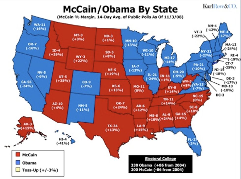 Rove's Electoral Projections Were Realistic-ish!
