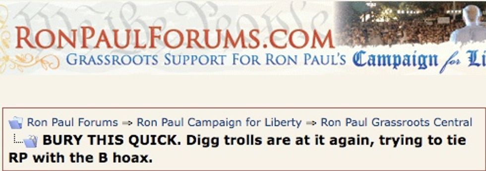 CIA/ISRAEL/RNC/COINTELPRO/OBAMA/MSM DIGG RON PAUL HOAX FRAUD AMEROS NWO BURY!!!